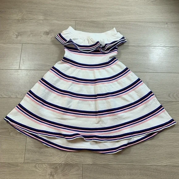 MSGM Stripe Strapless Ruffle Mini Dress - Picture 4 of 14